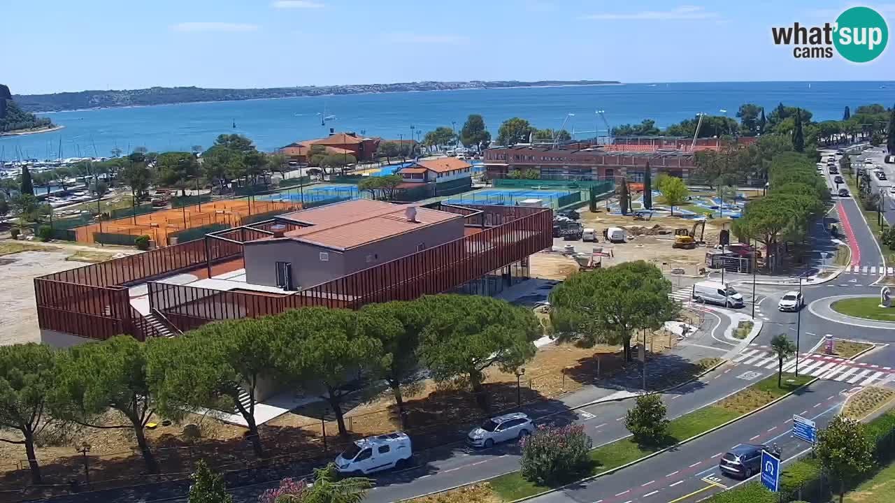 Portorož Live Webcam – view of the marina and tennis courts
