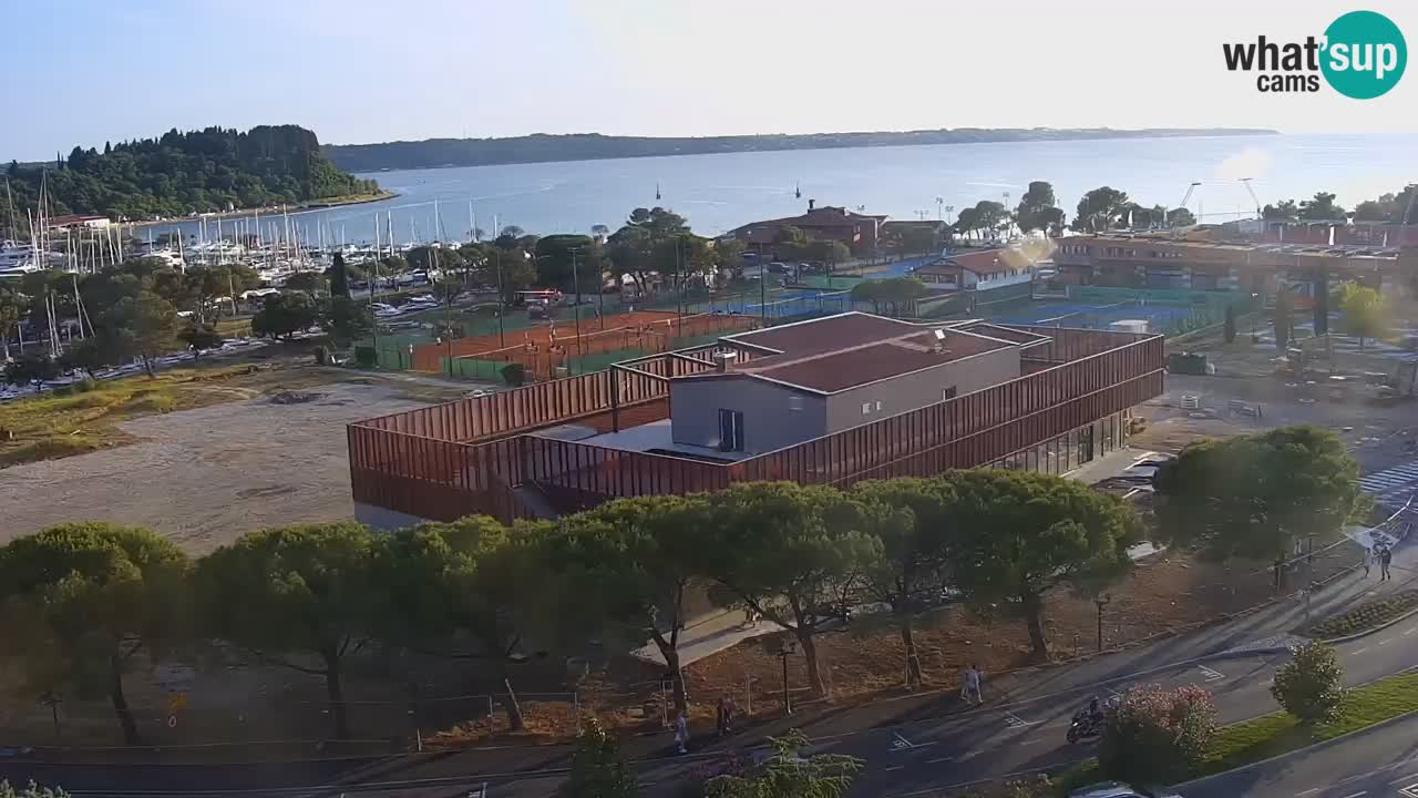 Portorož Live Webcam – view of the marina and tennis courts