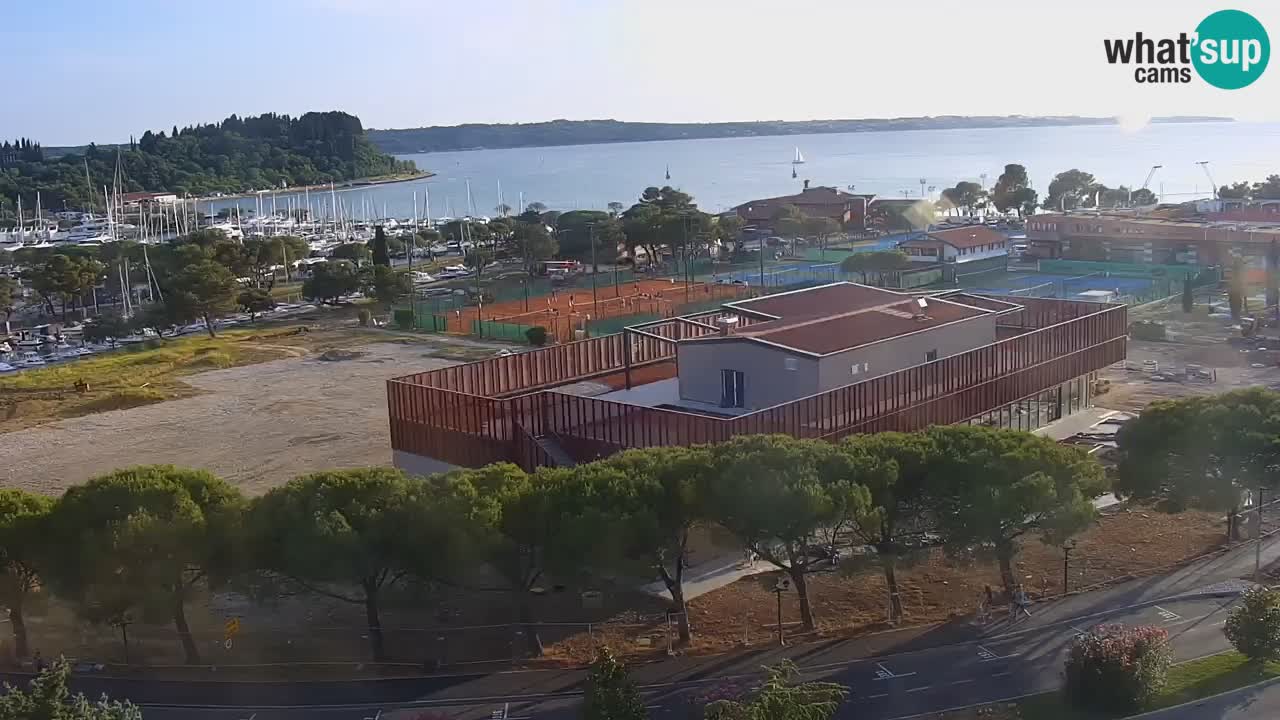 Portorož Live Webcam – view of the marina and tennis courts
