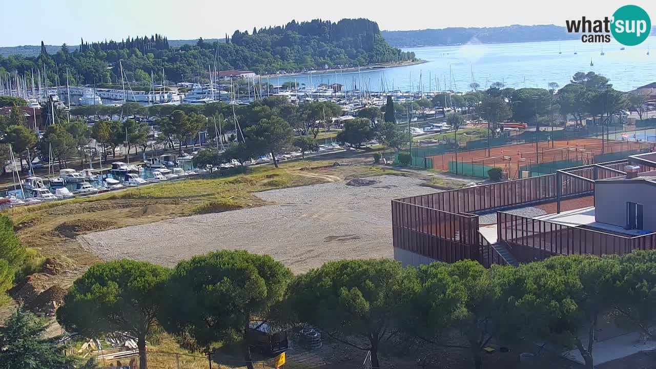 Portorož Live Webcam – view of the marina and tennis courts