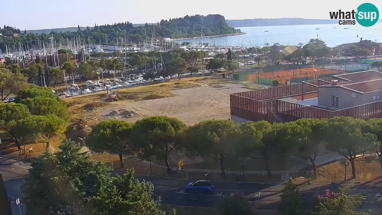 Portorož Live Webcam – view of the marina and tennis courts