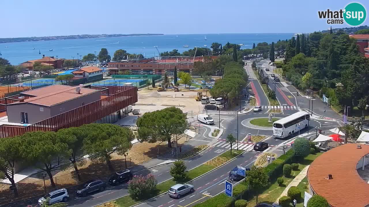 Portorož Live Webcam – view of the marina and tennis courts