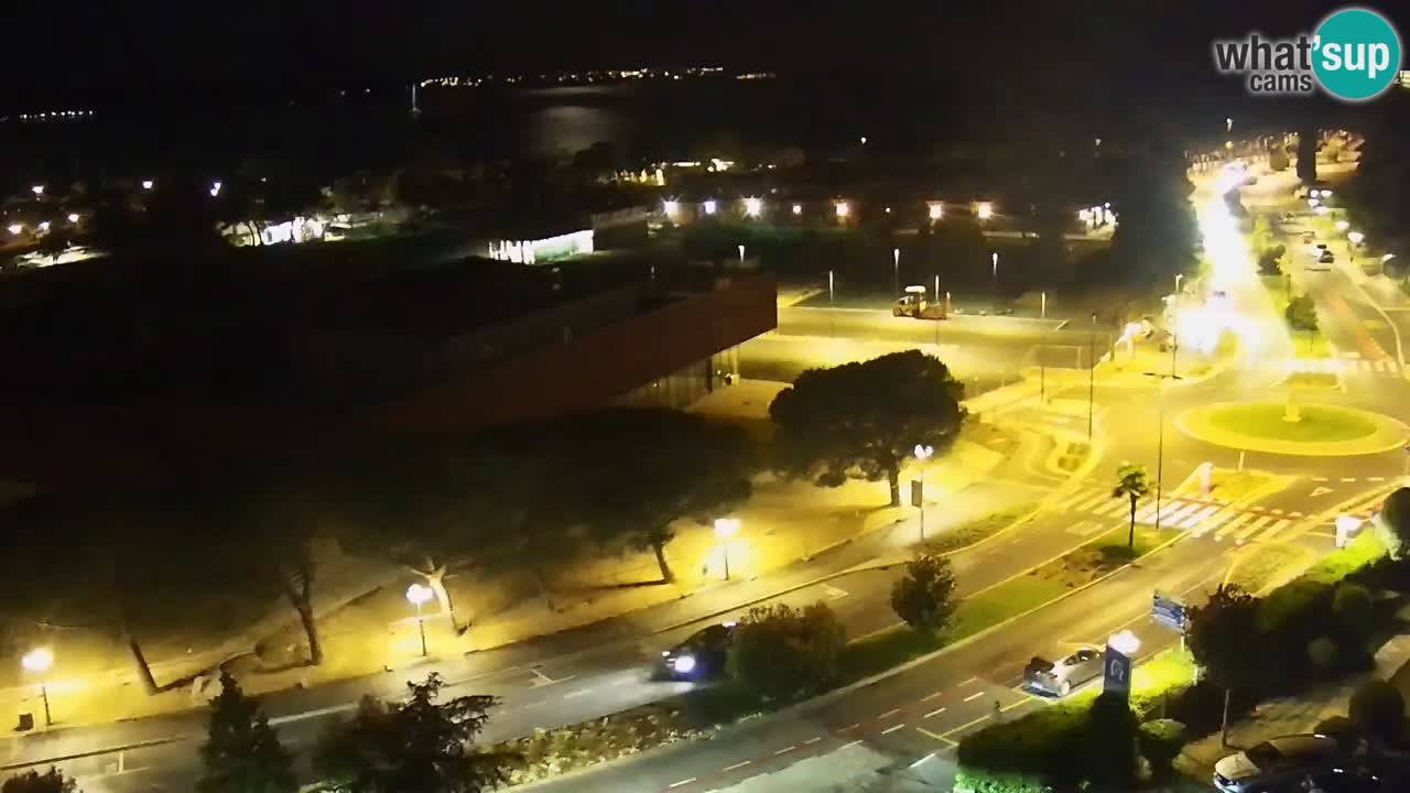 Portorož web kamera – pogled na marinu i teniške terene