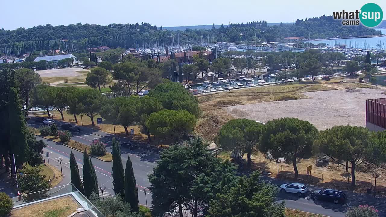 Portorož Live Webcam – view of the marina and tennis courts