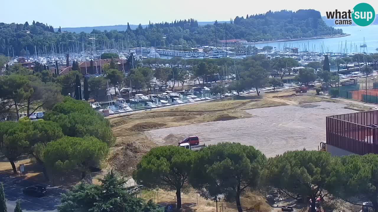 Portorož Live Webcam – view of the marina and tennis courts