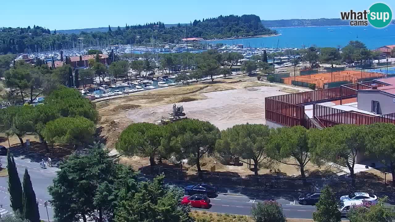 Portorož Live Webcam – view of the marina and tennis courts