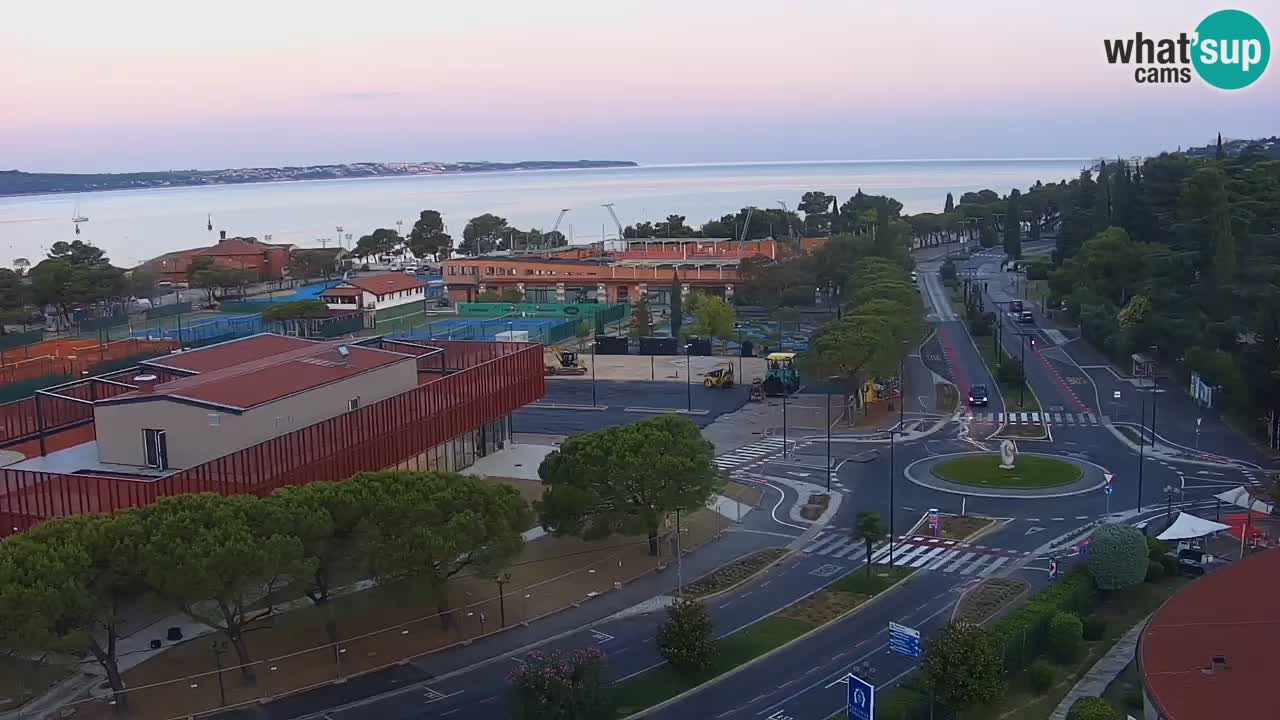 Portorož Live Webcam – view of the marina and tennis courts