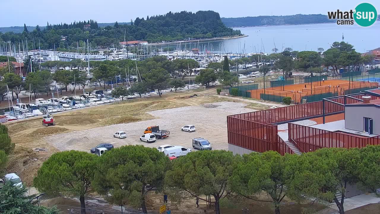 Portorož Live Webcam – view of the marina and tennis courts