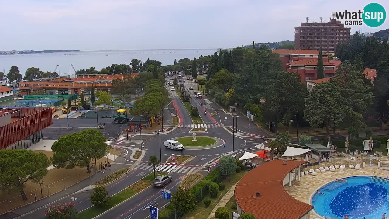 Portorož Live Webcam – vue sur la marina et les courts de tennis