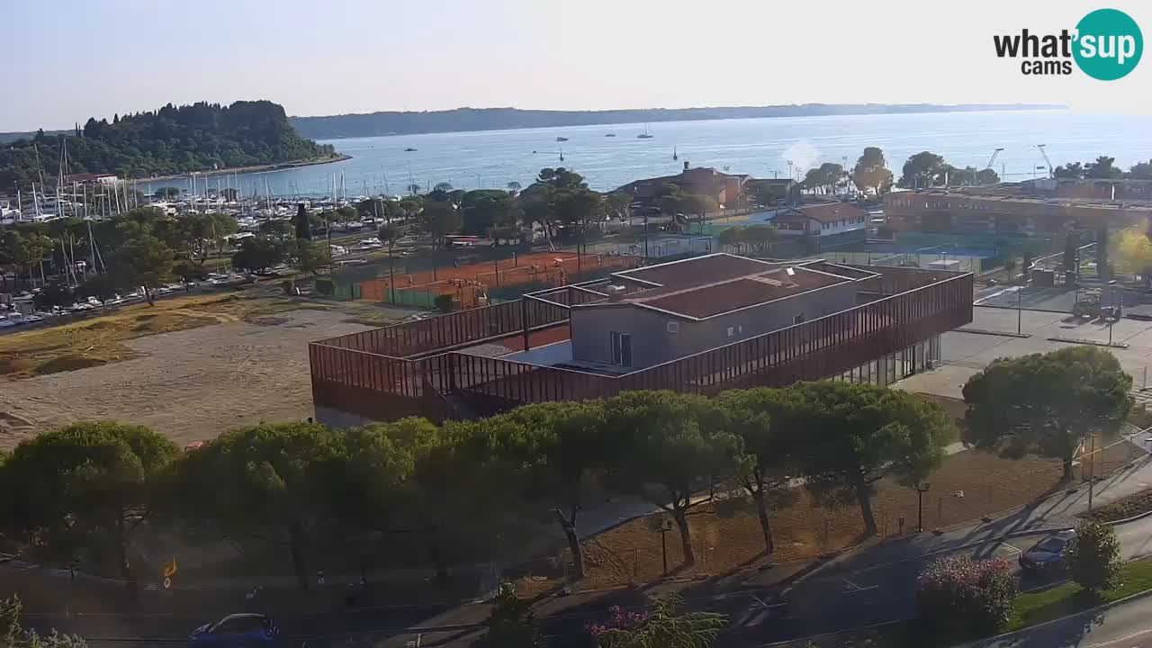 Portorož Live Webcam – view of the marina and tennis courts