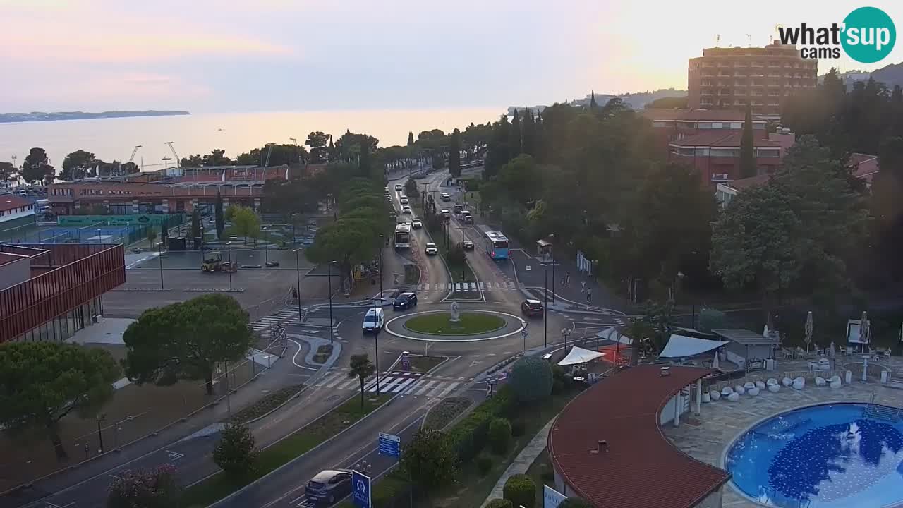 Portorož Live Webcam – view of the marina and tennis courts