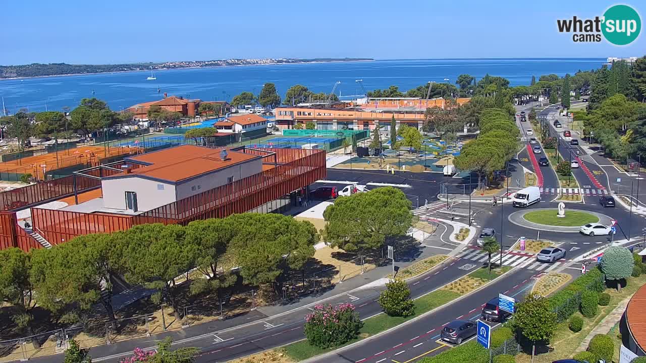 Portorož Live Webcam – view of the marina and tennis courts