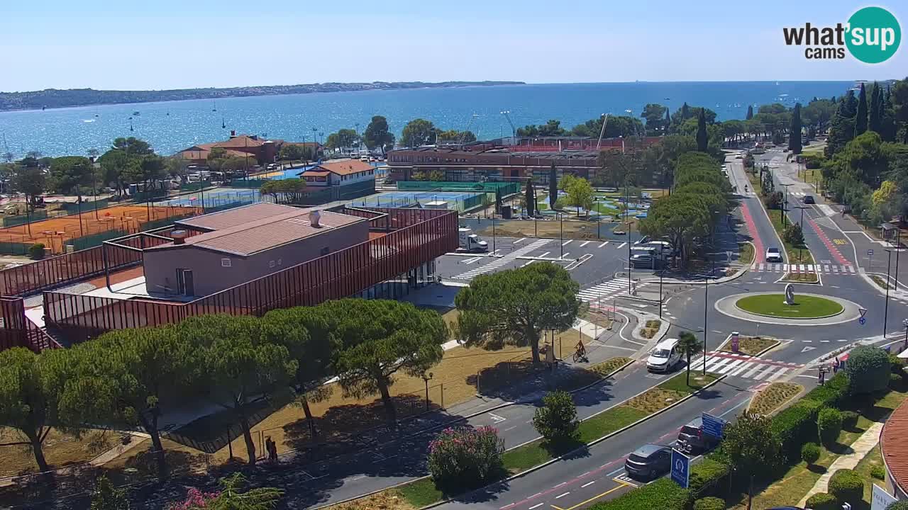 Portorož spletna kamera – pogled na marino in teniška igrišča