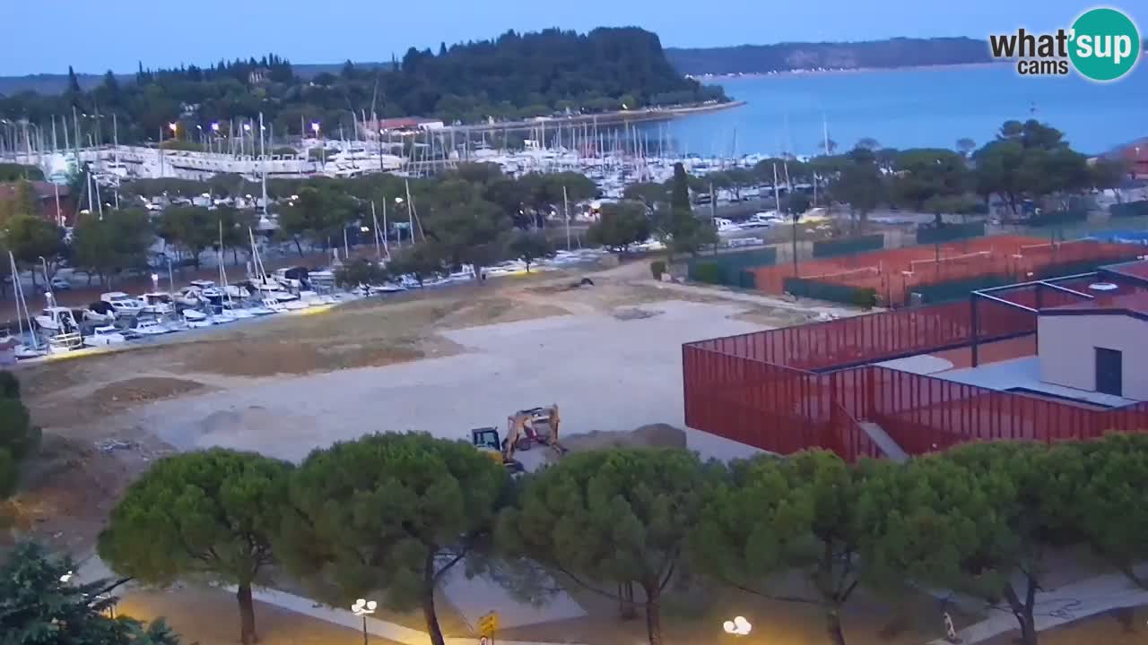 Portorose Live Webcam – vista sulla marina e i campi da tennis