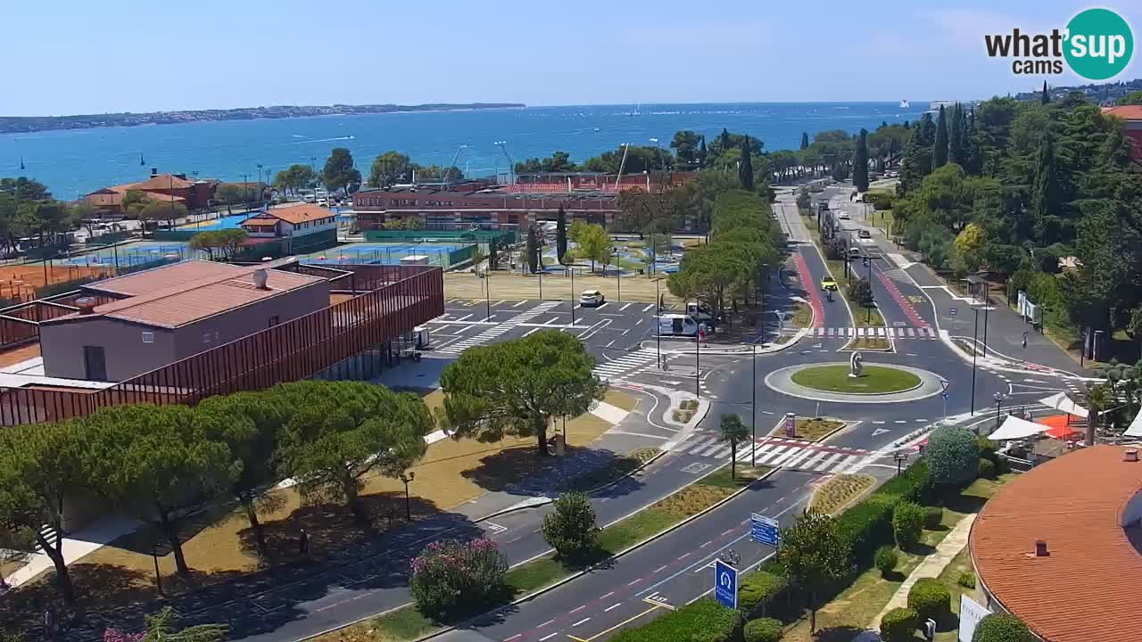 Portorož spletna kamera – pogled na marino in teniška igrišča