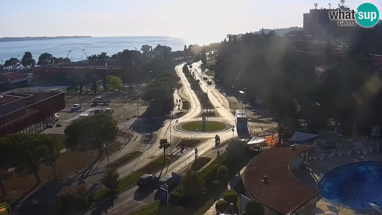 Portorož Webcam – Blick auf den Yachthafen und die Tennisplätze