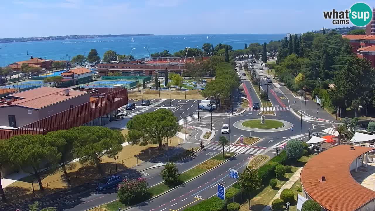 Portorose Live Webcam – vista sulla marina e i campi da tennis