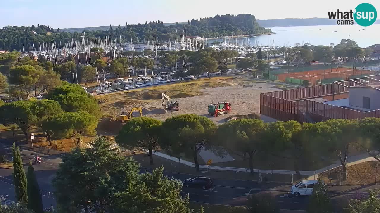 Portorož Live Webcam – view of the marina and tennis courts