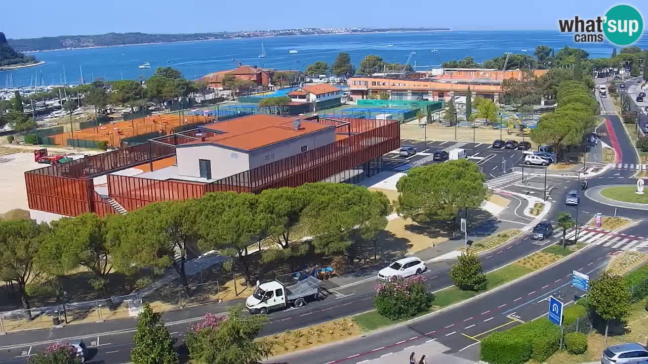 Portorož spletna kamera – pogled na marino in teniška igrišča
