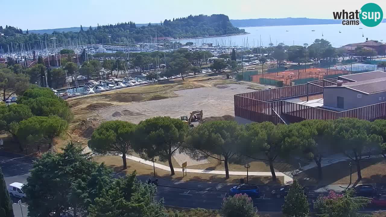 Portorose Live Webcam – vista sulla marina e i campi da tennis