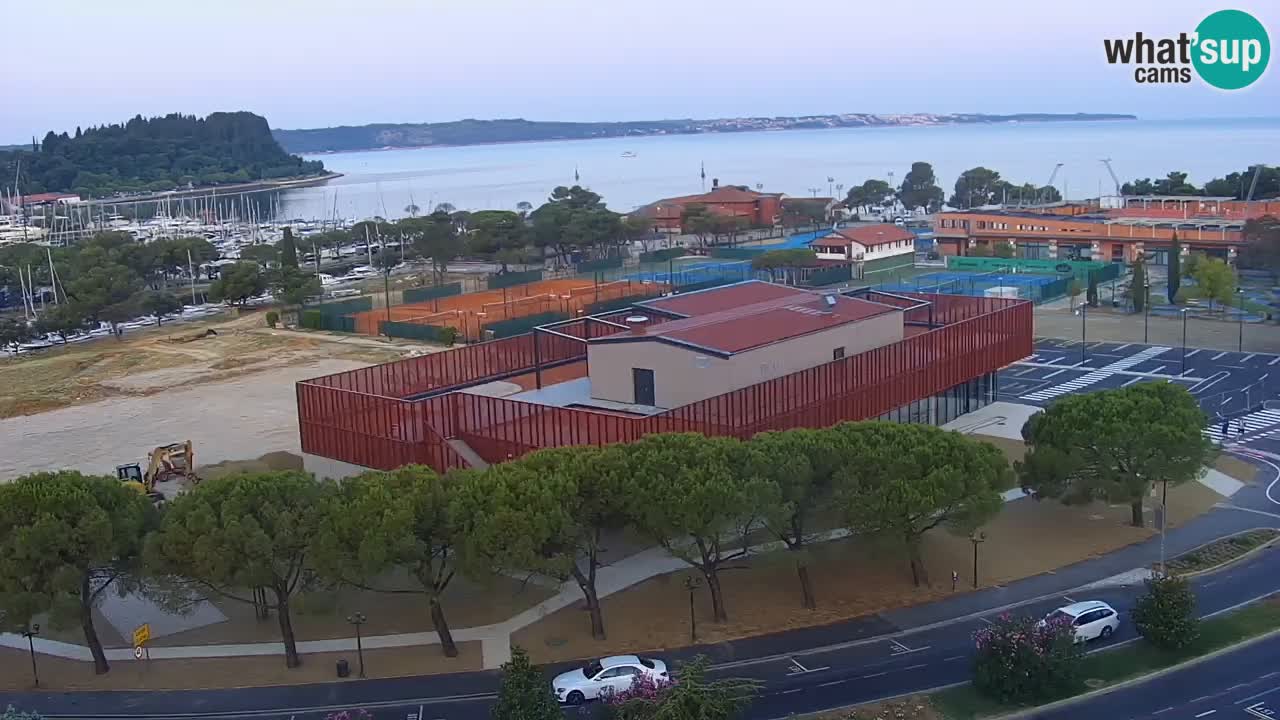 Portorož Live Webcam – view of the marina and tennis courts