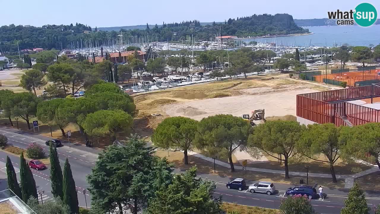 Portorož spletna kamera – pogled na marino in teniška igrišča