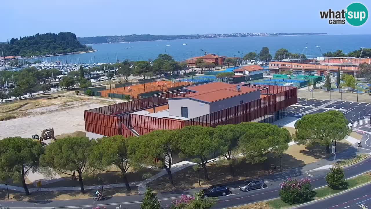 Portorož Live Webcam – view of the marina and tennis courts