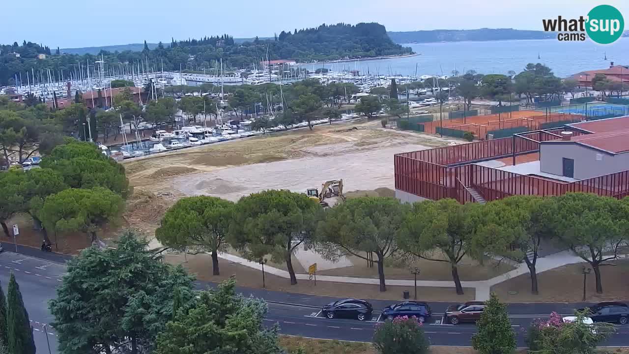 Portorose Live Webcam – vista sulla marina e i campi da tennis