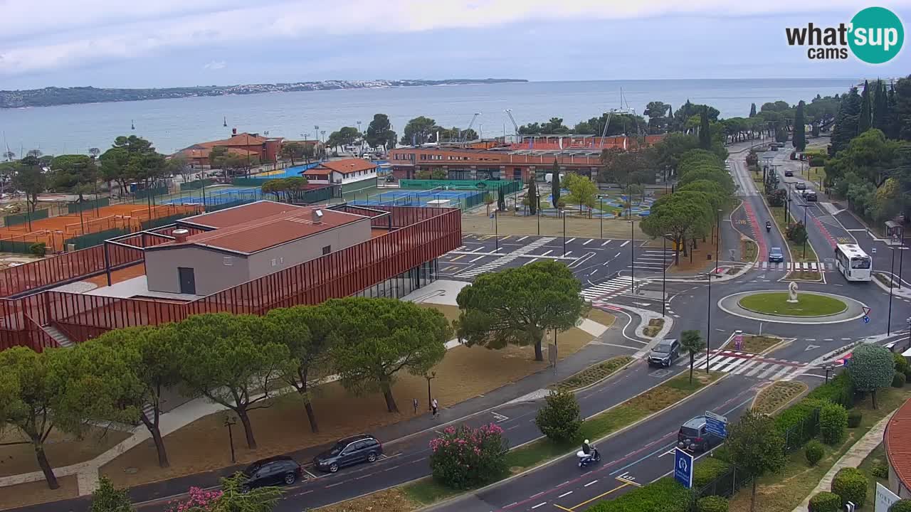 Portorose Live Webcam – vista sulla marina e i campi da tennis