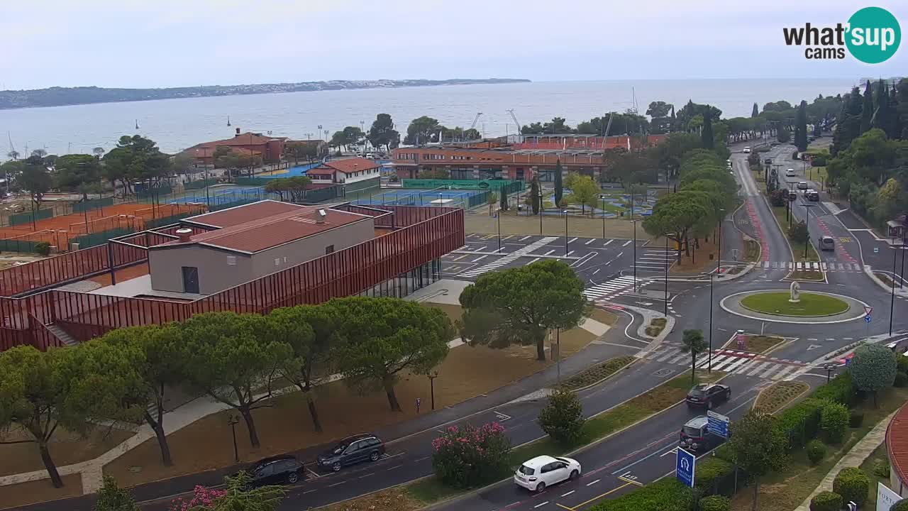 Portorose Live Webcam – vista sulla marina e i campi da tennis