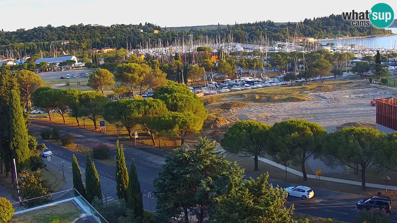 Portorož Webcam – Blick auf den Yachthafen und die Tennisplätze