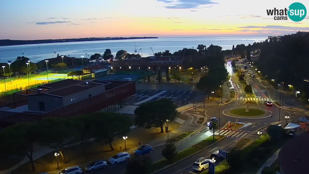 Portorož Webcam – Blick auf den Yachthafen und die Tennisplätze