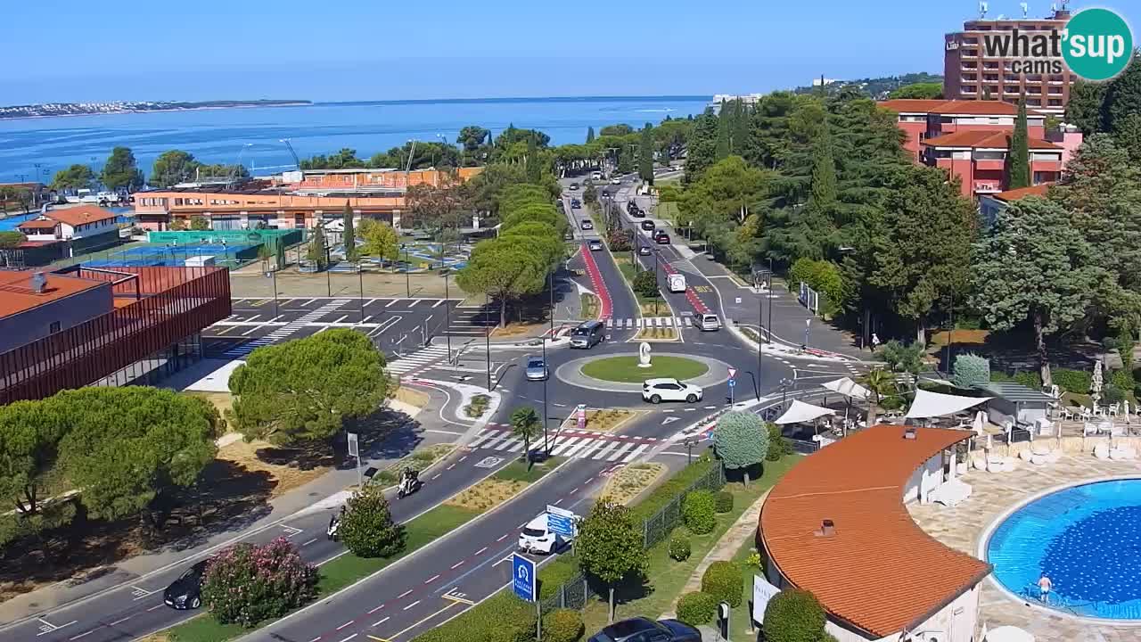 Portorož Webcam – Blick auf den Yachthafen und die Tennisplätze
