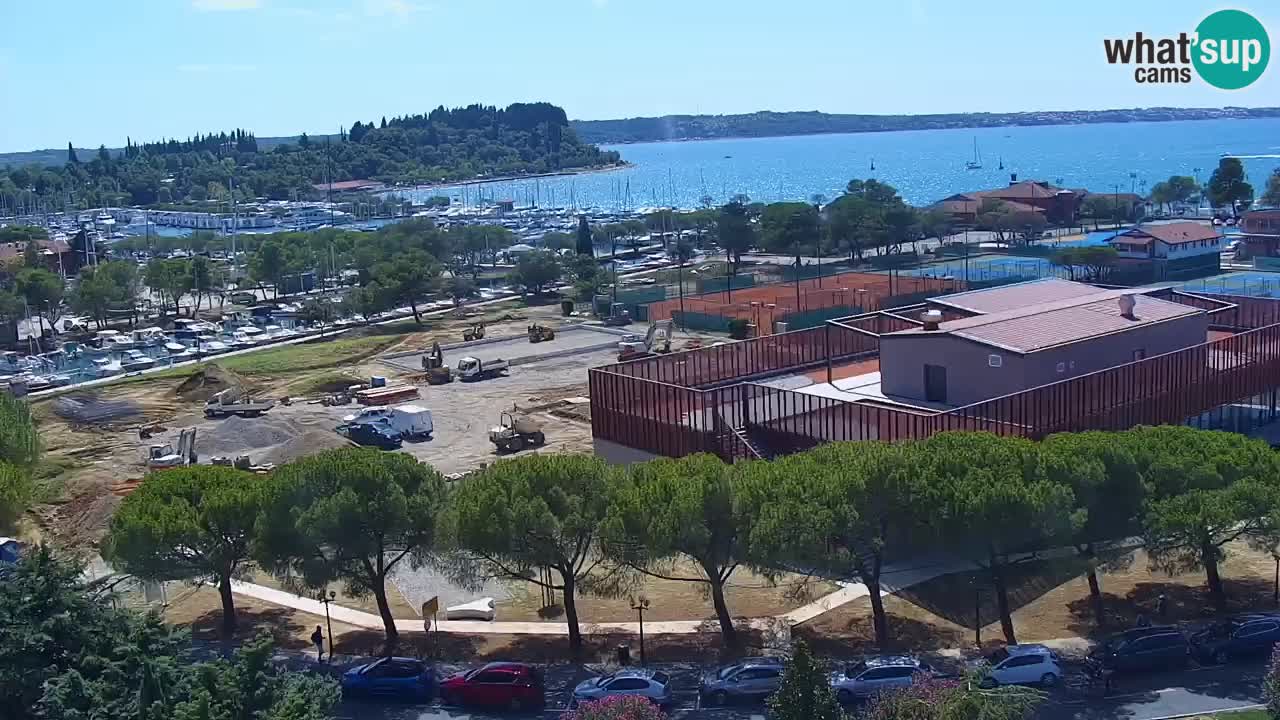 Portorož Webcam – Blick auf den Yachthafen und die Tennisplätze