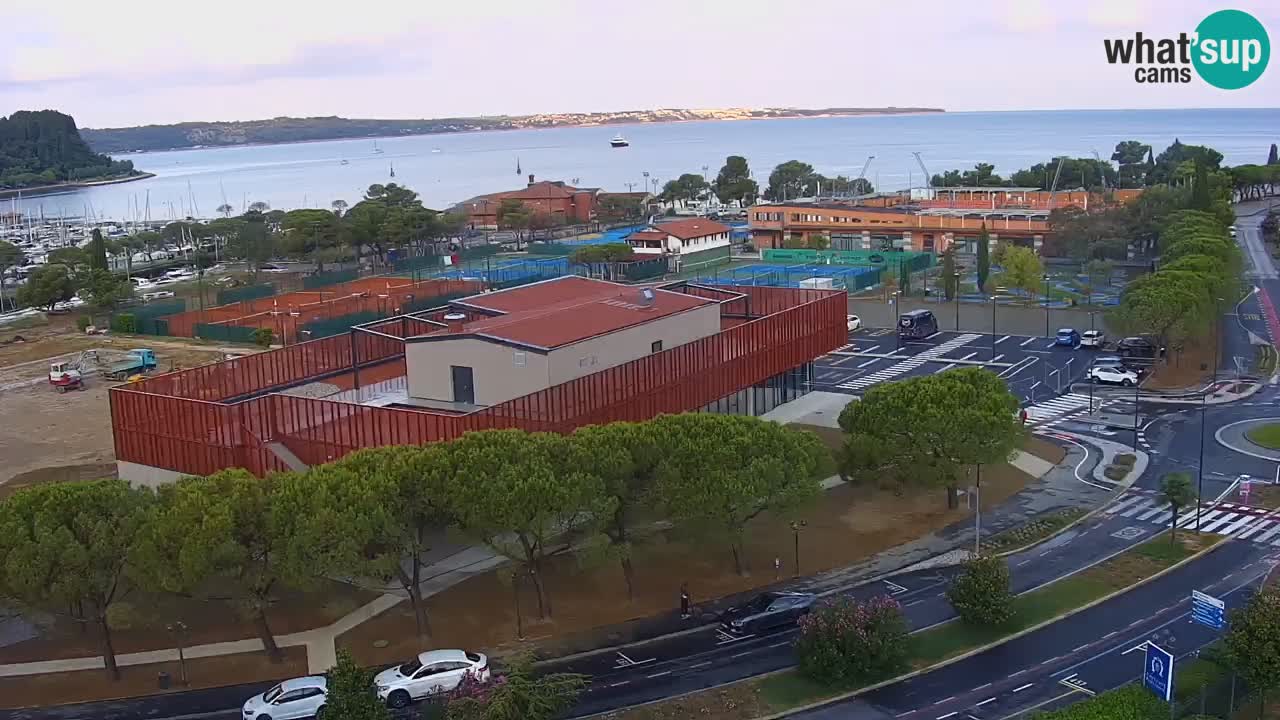 Portorož Webcam – Blick auf den Yachthafen und die Tennisplätze