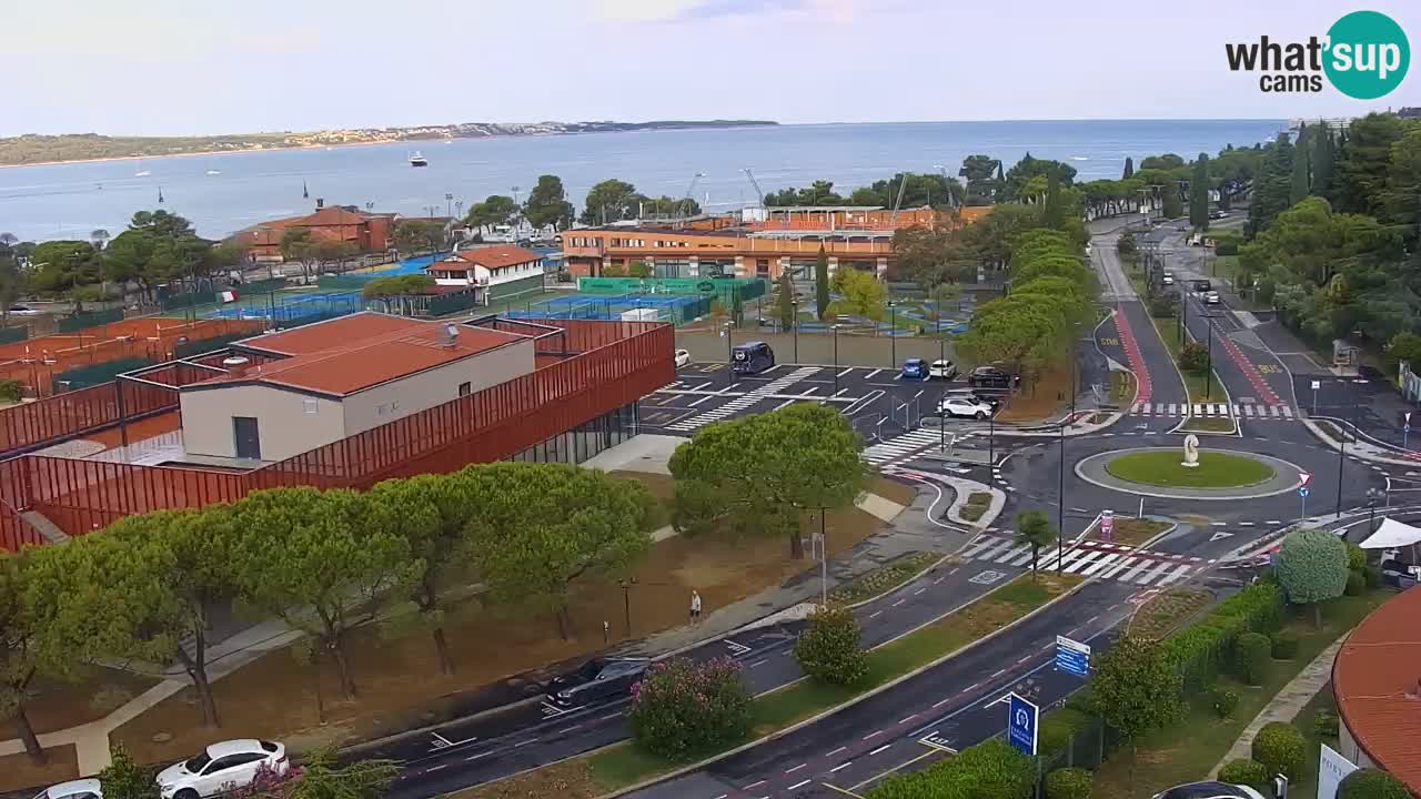 Portorož Webcam – Blick auf den Yachthafen und die Tennisplätze