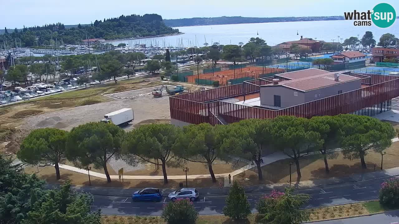 Portorož Live Webcam – view of the marina and tennis courts