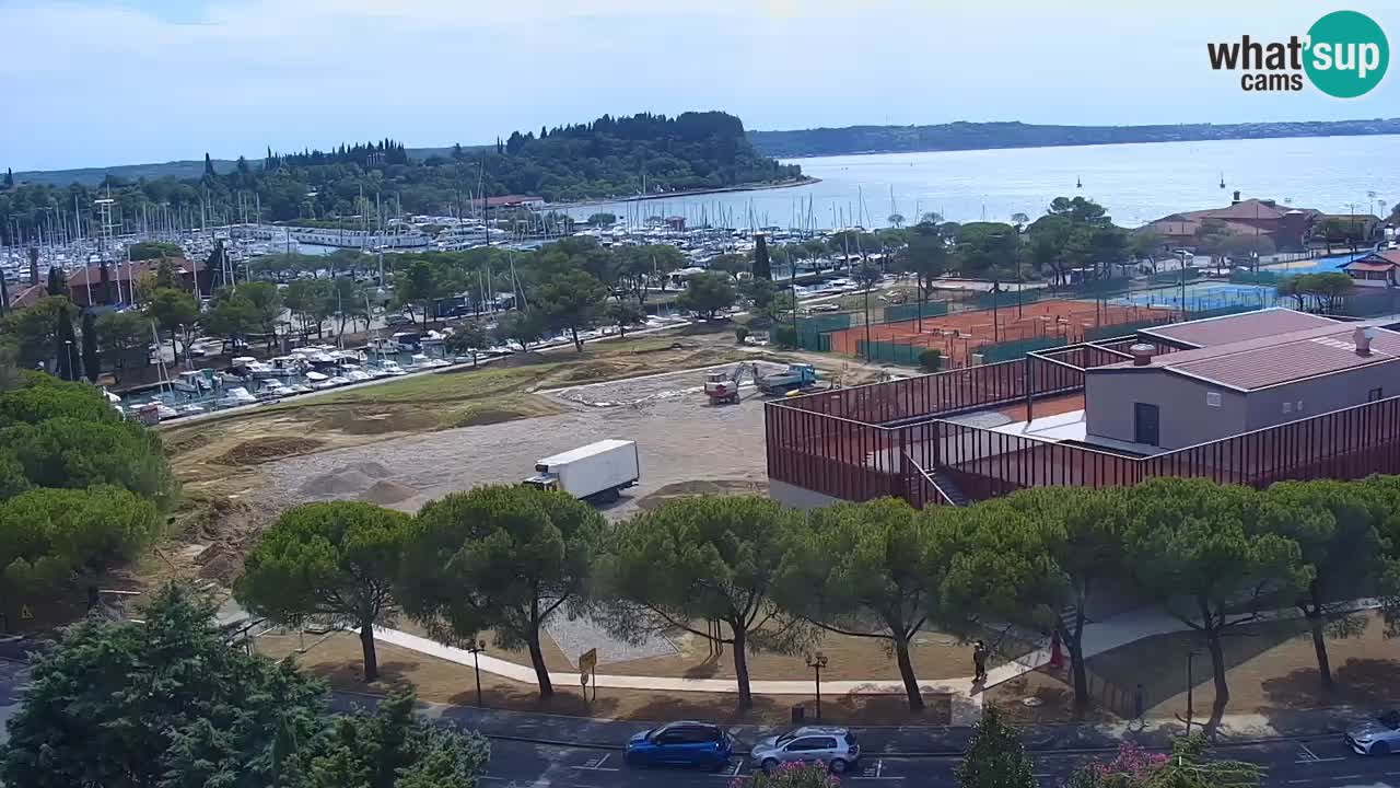 Portorož Live Webcam – view of the marina and tennis courts