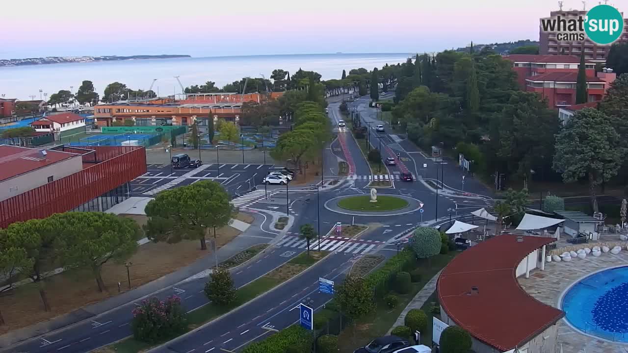 Portorož Live Webcam – view of the marina and tennis courts