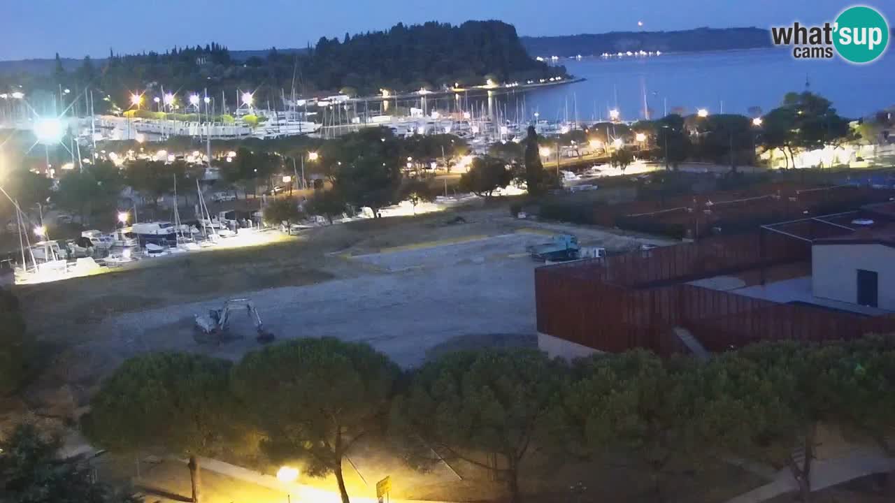 Portorož Live Webcam – view of the marina and tennis courts