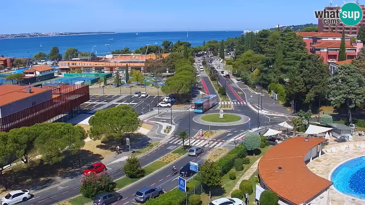 Portorož Live Webcam – view of the marina and tennis courts