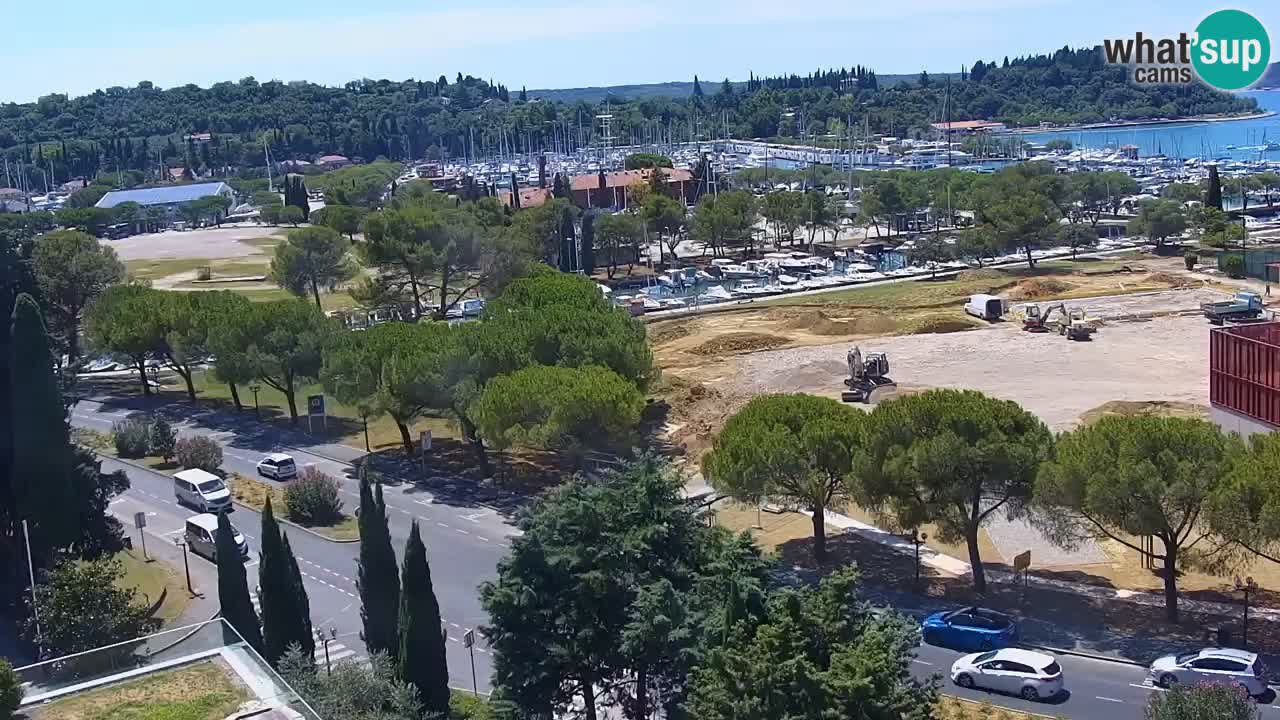 Portorož Webcam – Blick auf den Yachthafen und die Tennisplätze
