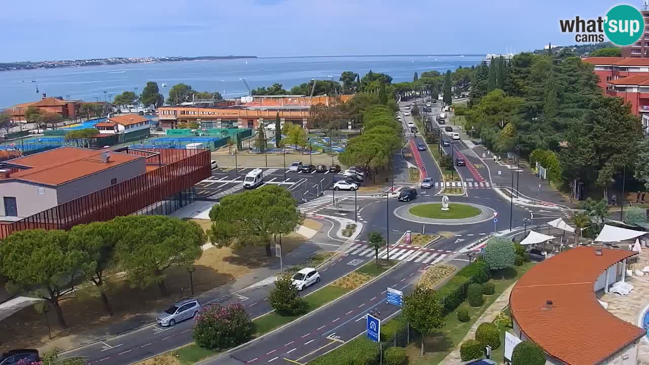 Portorose Live Webcam – vista sulla marina e i campi da tennis