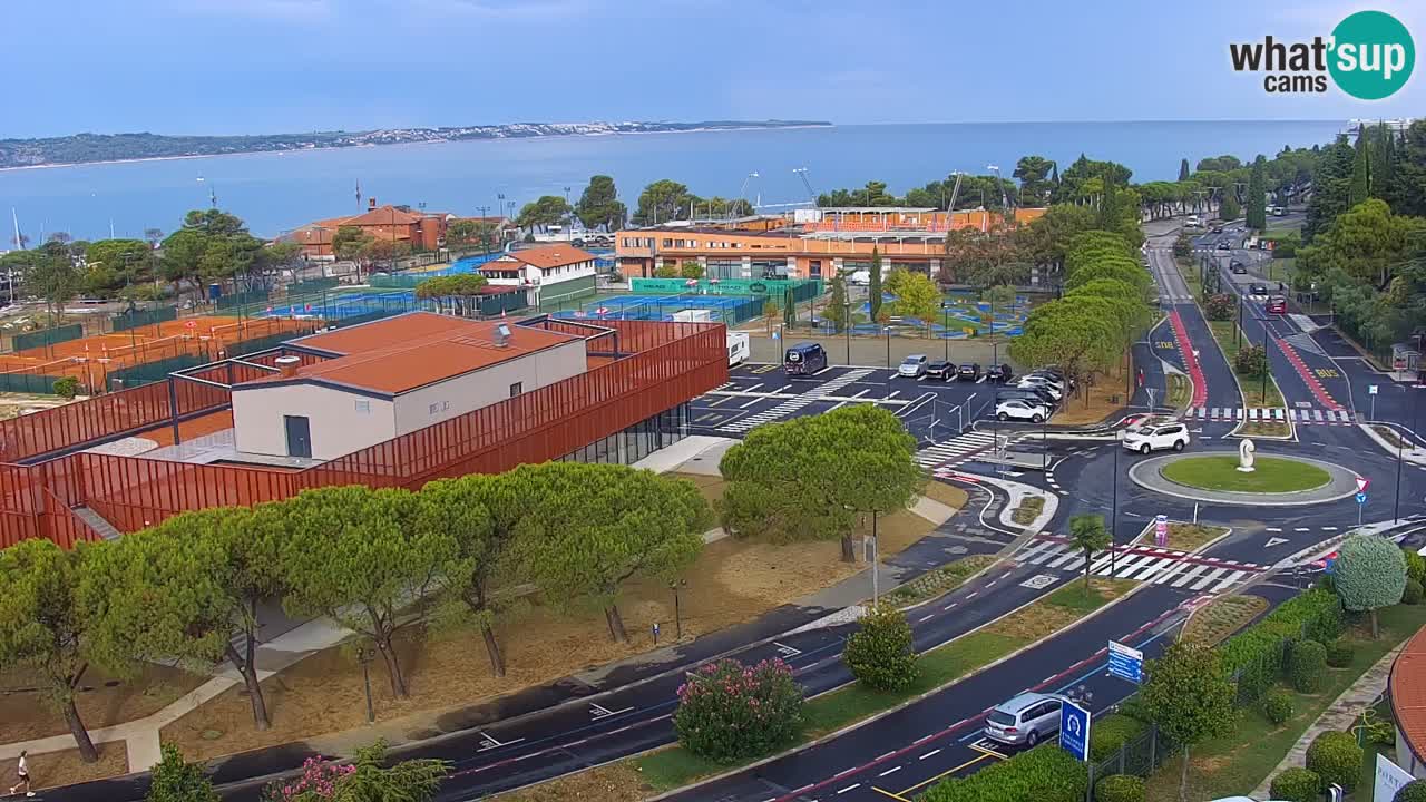 Portorož spletna kamera – pogled na marino in teniška igrišča