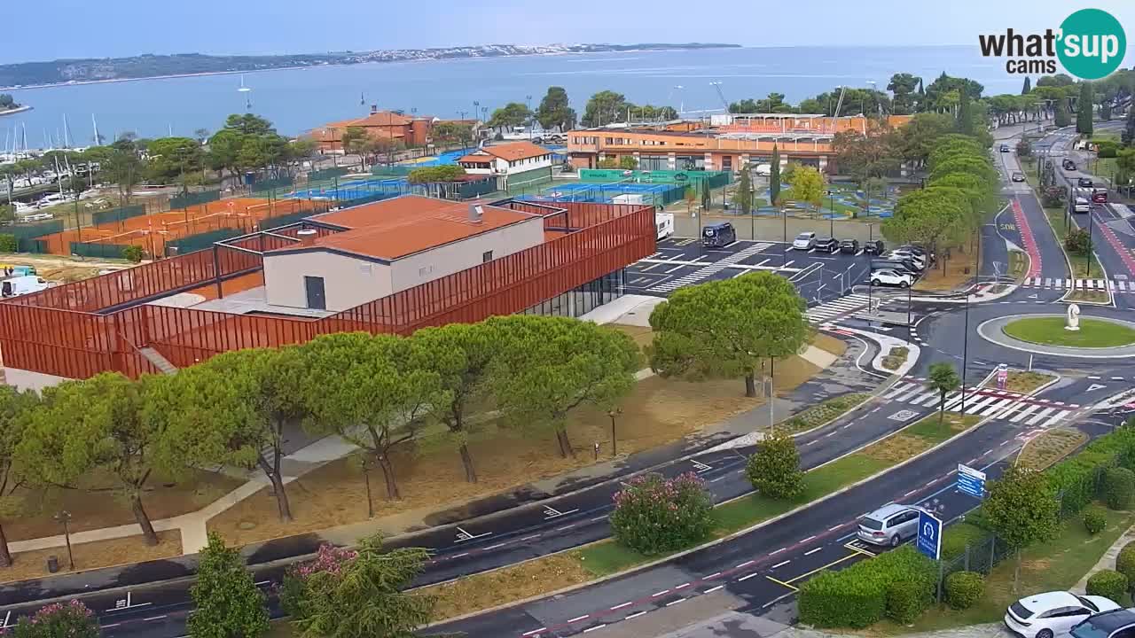 Portorož Live Webcam – view of the marina and tennis courts