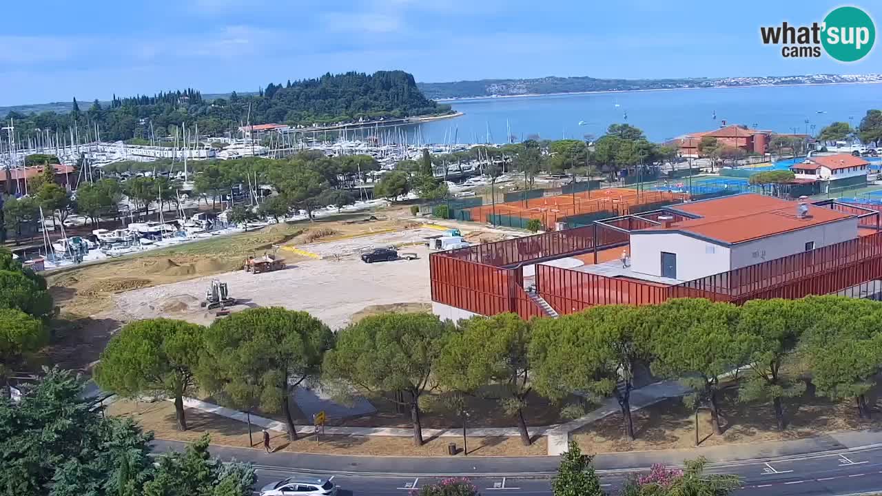 Portorož Live Webcam – view of the marina and tennis courts