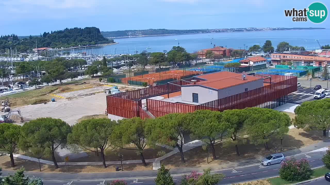 Portorose Live Webcam – vista sulla marina e i campi da tennis