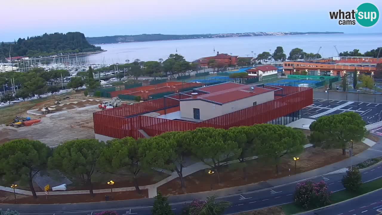Portorose Live Webcam – vista sulla marina e i campi da tennis