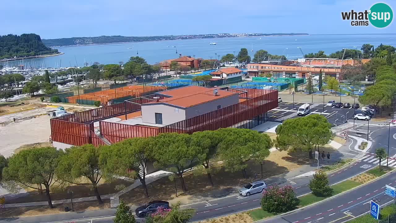 Portorose Live Webcam – vista sulla marina e i campi da tennis