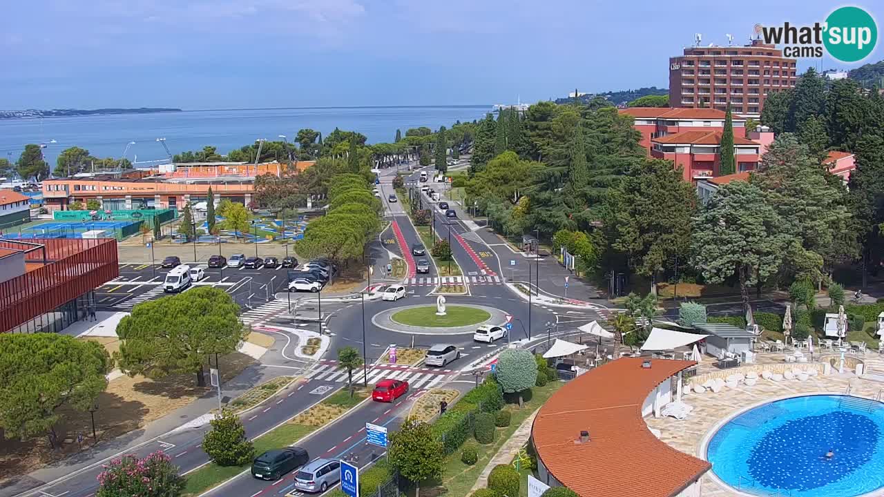 Portorož Webcam – Blick auf den Yachthafen und die Tennisplätze